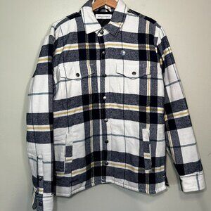 Aeropostale - Flannel Button up jacket - Small - Black, white, yellow, blue navy